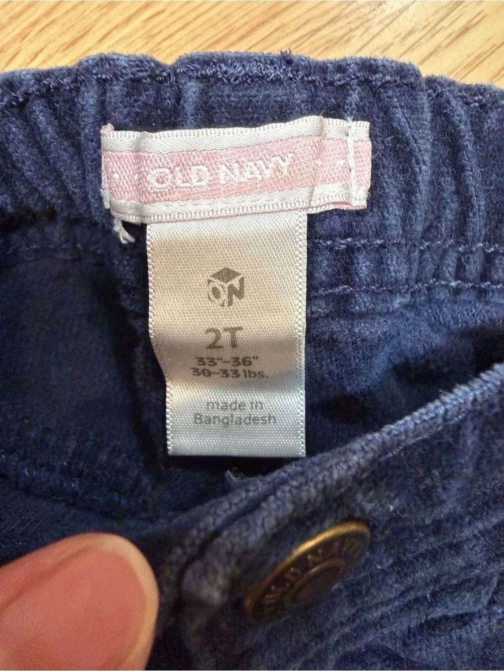 Old Navy Girls 2T Navy Blue Velour Floral Embroidered Pants Straight Leg Stretch
